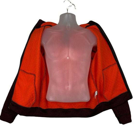 American Eagle AE Active Flex Mens Jacket Small Full Zip Hooded Sweatshirt Red - Picture 3 of 12